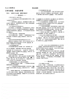 人教部编版九年级上册道德与法治三 四单元文明与家园和谐与梦想重难点+易混易错知识清单.docx