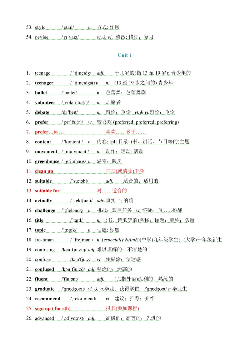 2019新人教版高中英语词汇表（必修1—3+选修1 ）(-word 打印版).doc_第3页