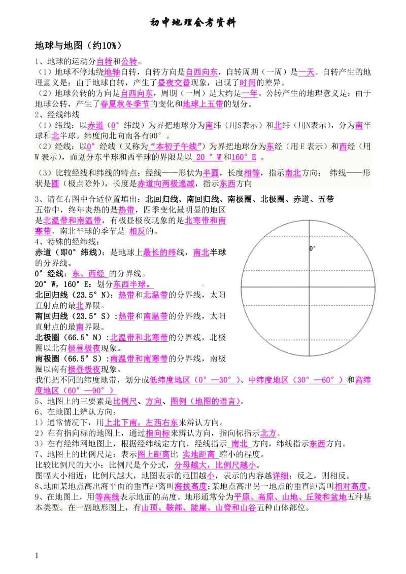 初中地理会考复习资料.doc_第1页