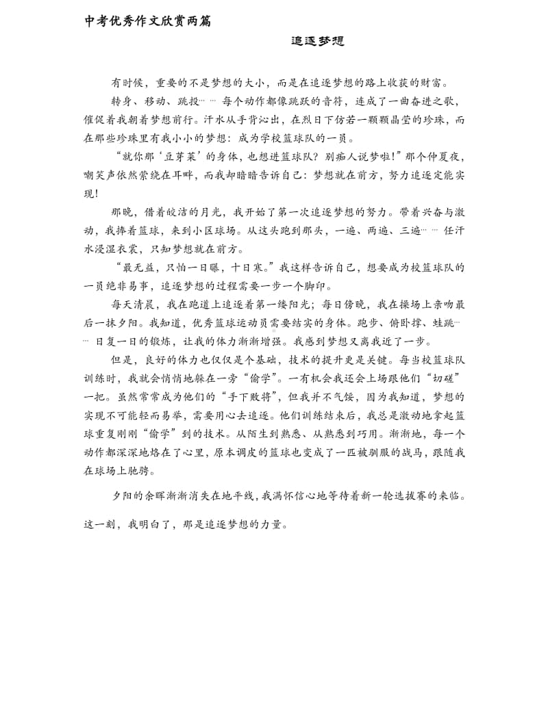 中考优秀作文欣赏2篇.pdf_第1页