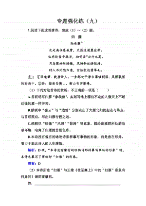 2021高考语文二轮专题复习测试：专题强化练（九） （含解析）.doc