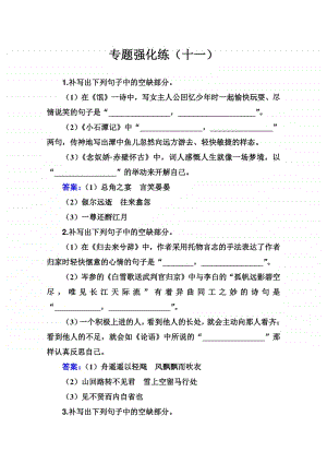 2021高考语文二轮专题复习测试：专题强化练（十一） （含解析）.doc