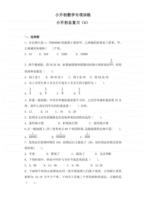 小升初数学知识专项训练-总复习（4）.doc