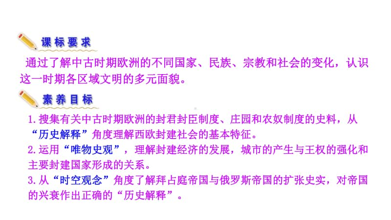 （新教材）2021年高中历史部编版必修下册优秀教学课件：第3课 中古时期的欧洲.ppt_第3页