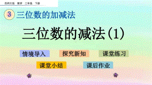 西师大版二年级下册数学3.9 三位数的减法（1）ppt课件.pptx