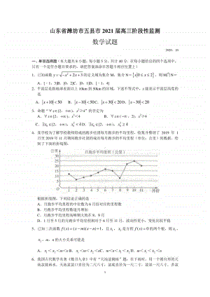 山东省潍坊市五县市2021届高三阶段性监测数学试题.docx