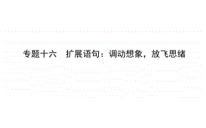 2021届新高考语文二轮专题复习课件：专题十六　扩展语句：调动想象放飞思绪 .ppt