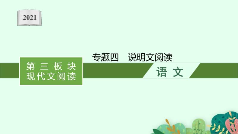 2021安徽中考语文复习现代文阅读：专题四　说明文阅读.pptx_第1页