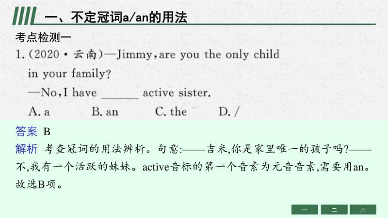 2021年安徽省中考英语复习：第三板块　专题四　冠词.pptx_第3页