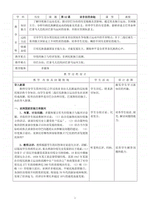 人教版九年级初三历史下册第12课《亚非拉的奋起》教案.doc