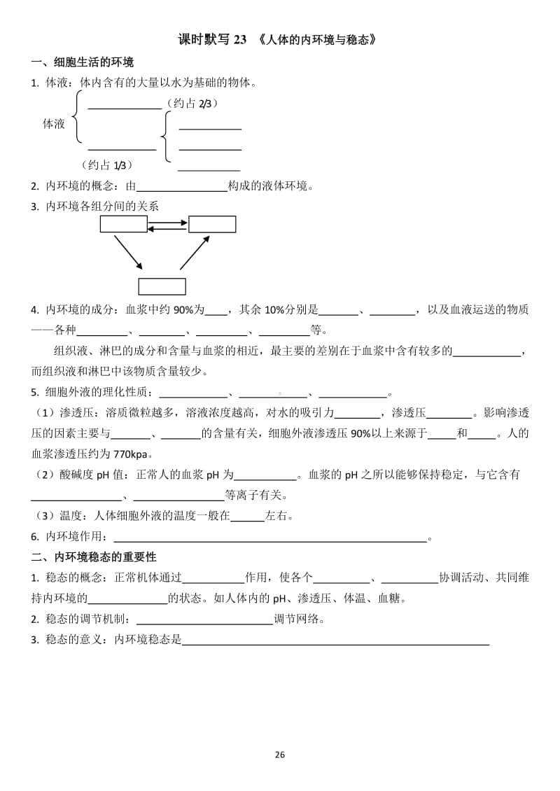 学考复习默写22、23（进化理论和内环境）.doc_第2页