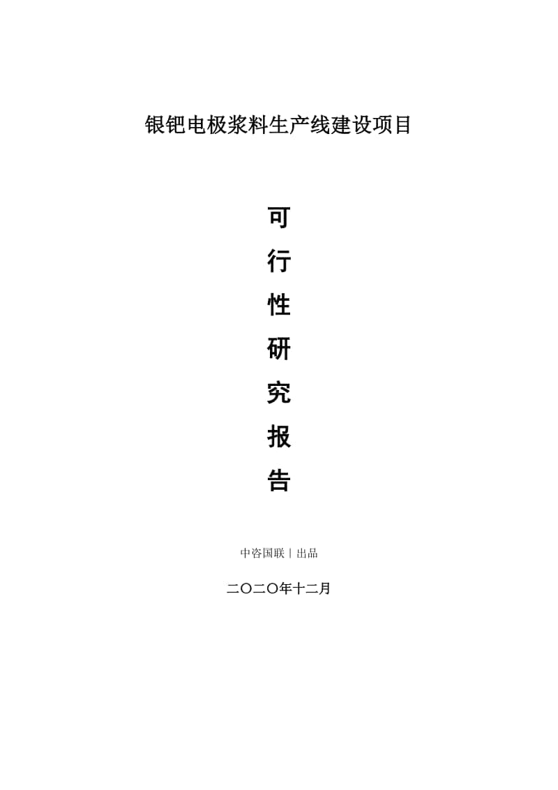 银钯电极浆料生产建设项目可行性研究报告.doc_第1页