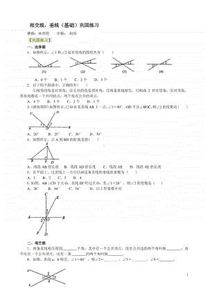 相交线垂线（基础）巩固练习.doc