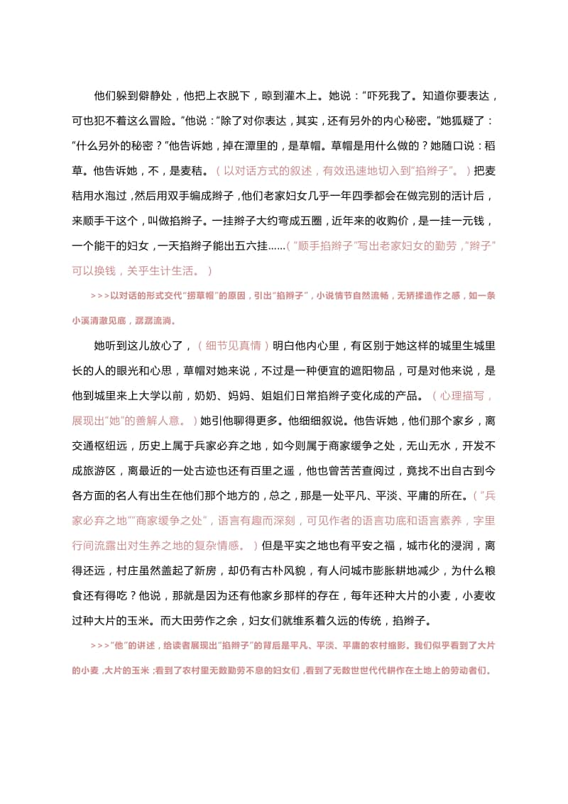 2021高考语文二轮复习小说精读精练：2012年天津卷：《掐辫子》.docx_第2页