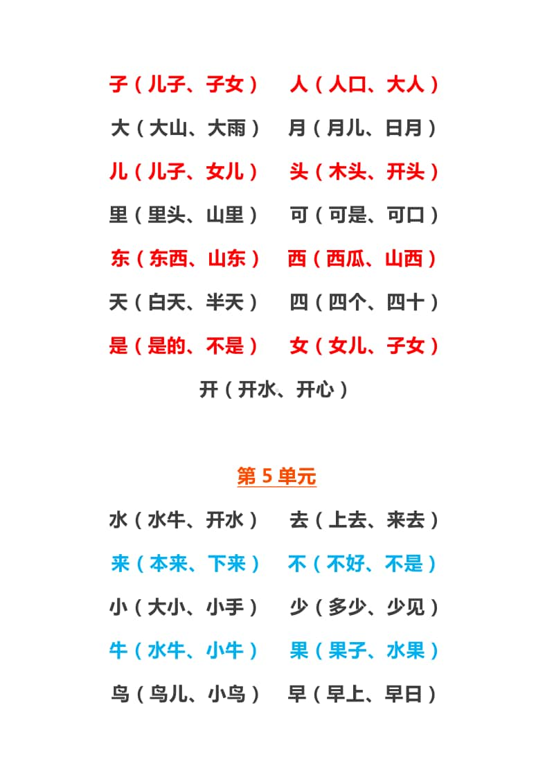 统编版语文一年级（上）1-8单元知识点汇总.pdf_第2页