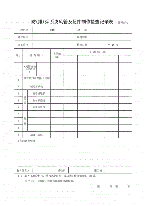 (上海市新版)防(排)烟系统风管及配件制作检查记录表.xlsx