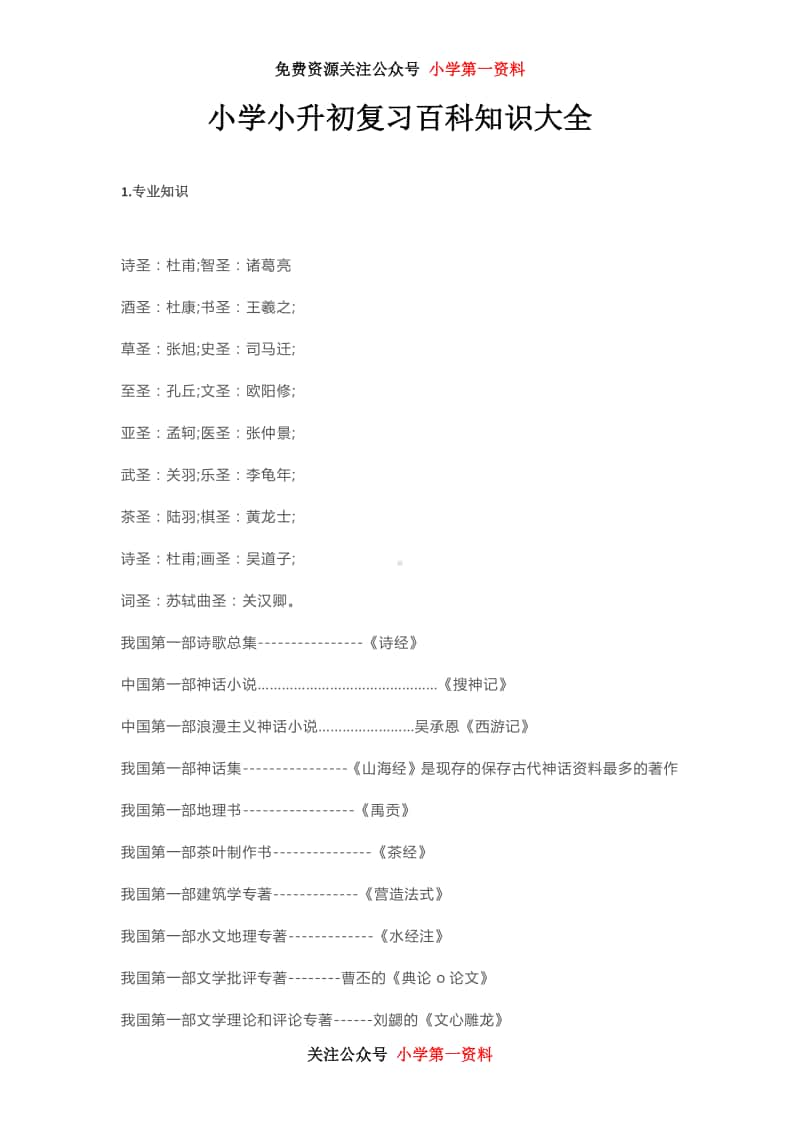 部编版语文小升初小升初百科知识大全.docx_第1页