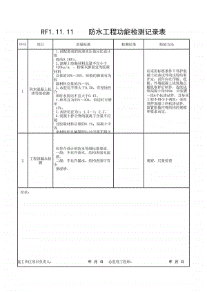 (上海市新版)防水工程功能检测记录表.xlsx