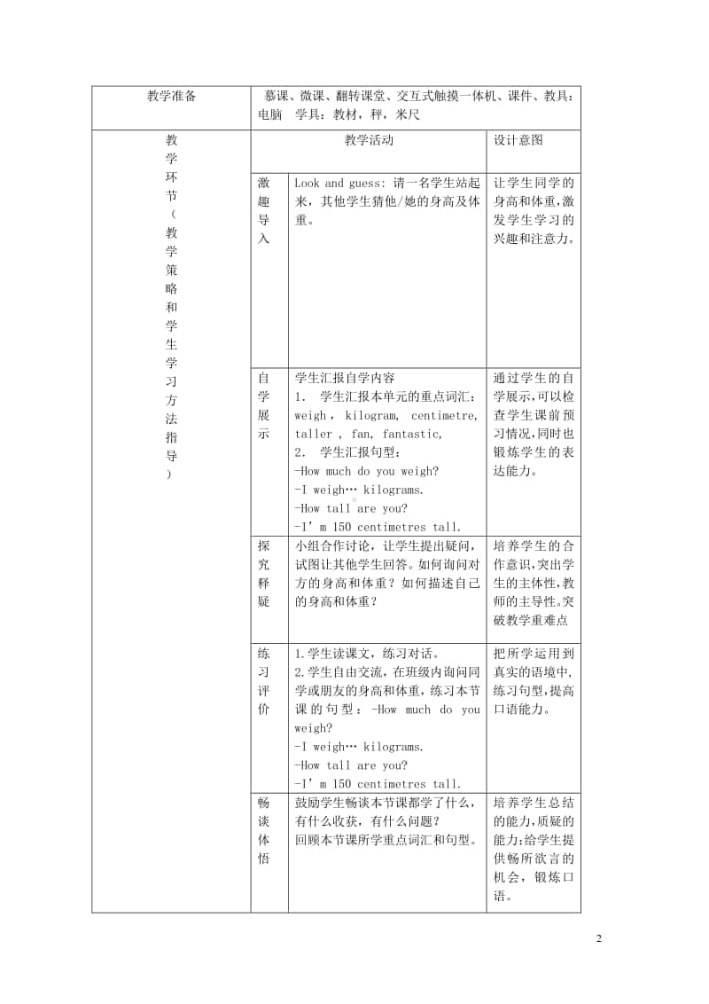 牛津上海版（三起）六年级下册英语Module1ChangesanddifferencesUnit1Youandme教案1.doc_第2页