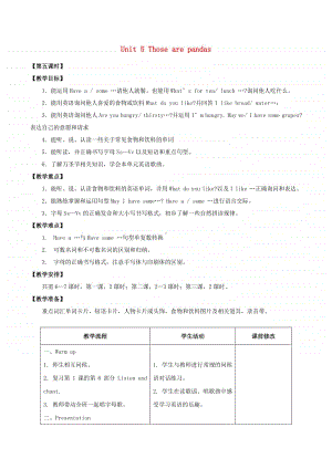 重庆大学版四年级上册英语Unit5ThoseArePandasLesson5教案.docx