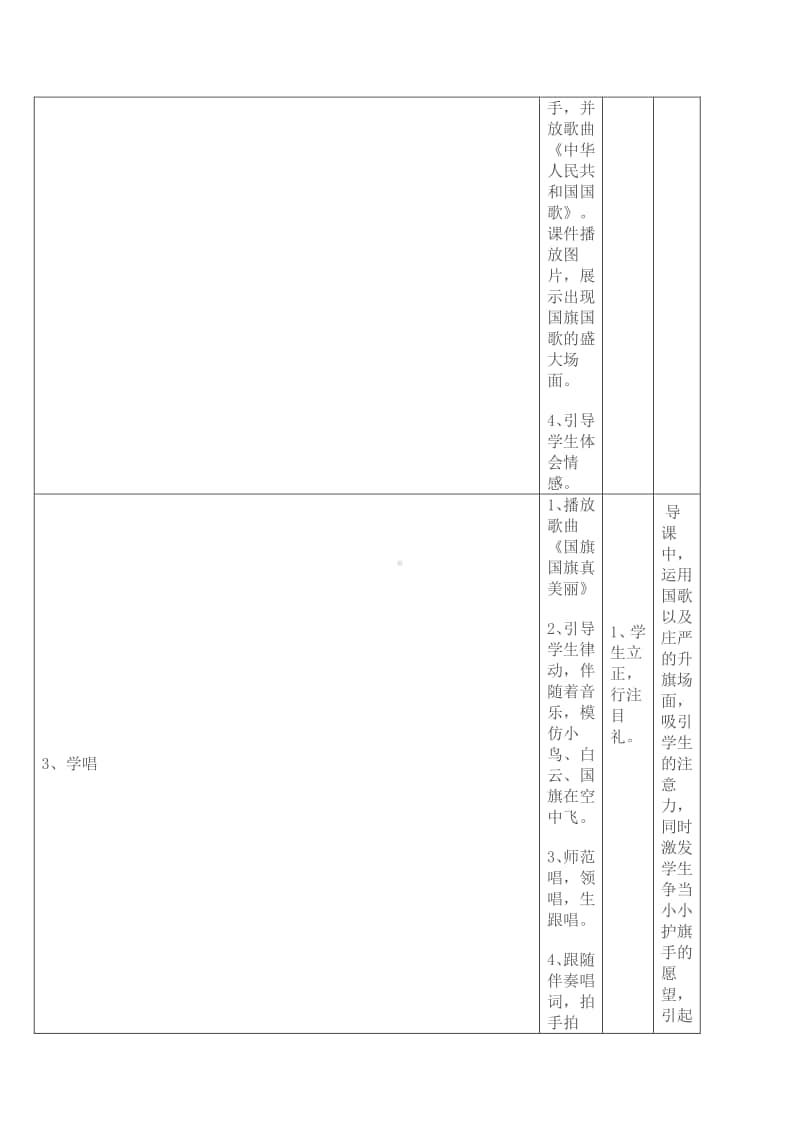 第三单元 国旗 国歌-唱歌-国旗国旗真美丽-教案、教学设计-(014)冀少版一年级上册音乐.doc_第3页