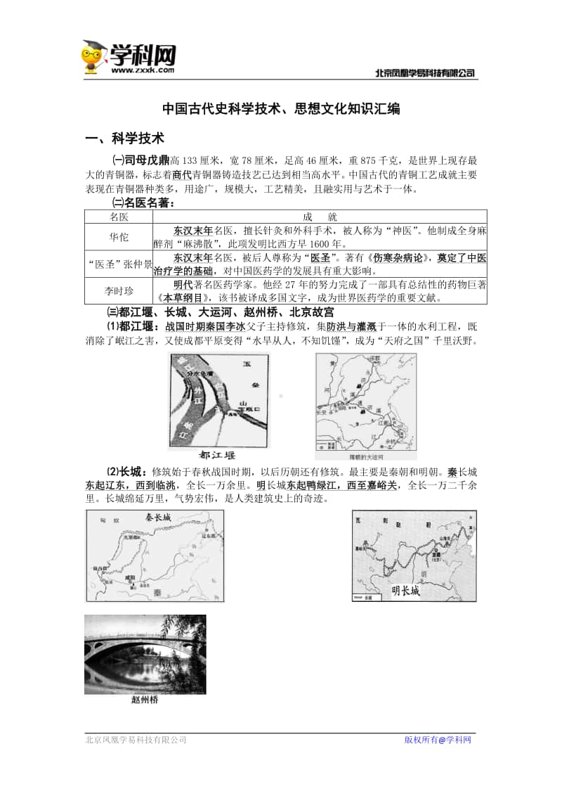 人教版七年级上册历史（部编版）中国古代史科学技术、思想文化知识点汇编.doc_第1页