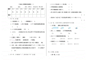 二（上）人教版数学期末真题测试卷.1 (1).doc