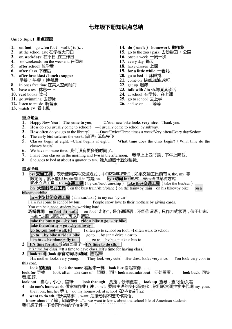 初中英语 七年级下册知识点总结 教案.doc_第1页