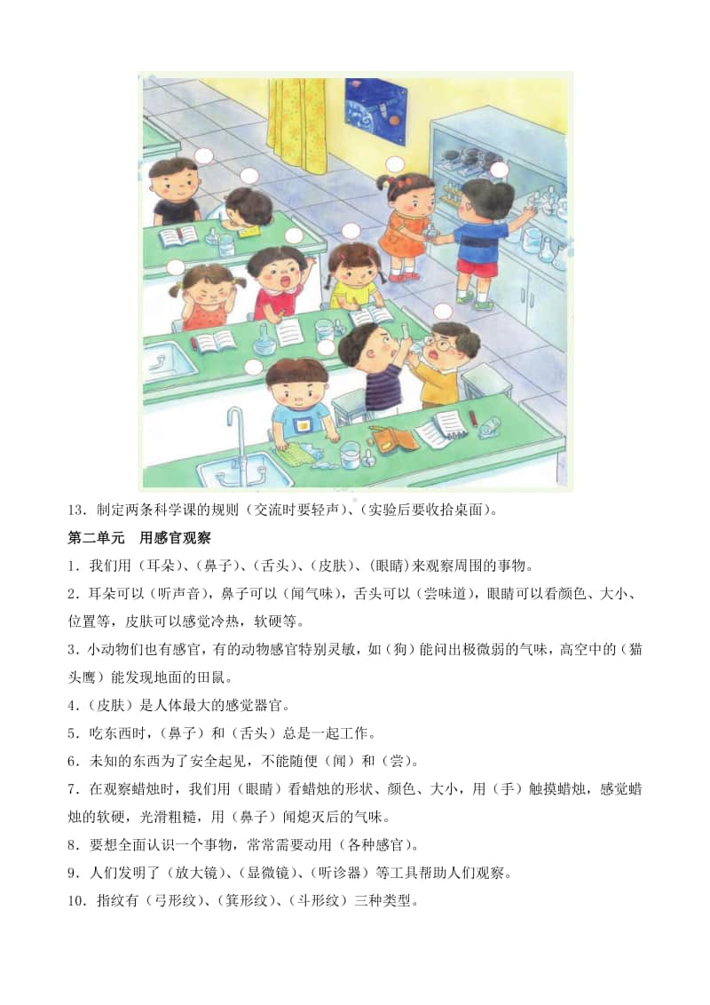 苏教版小学科学一年级上册复习重点.docx_第2页