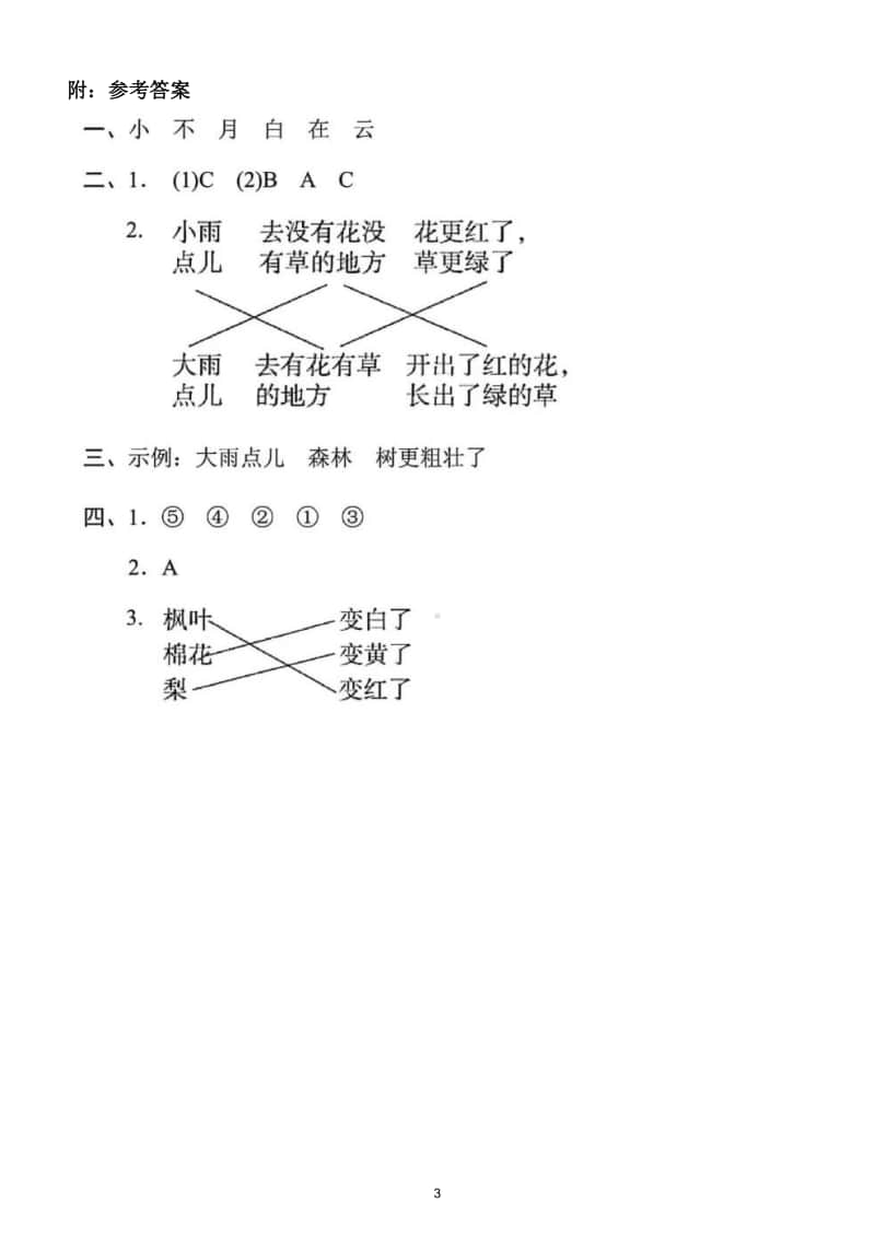 小学语文部编版一年级上册《想象》主题专项训练试卷.doc_第3页