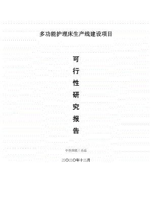 多功能护理床生产建设项目可行性研究报告.doc