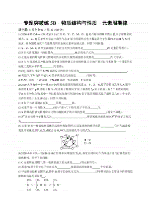 2021年新高考化学二轮复习：专题突破练5B　物质结构与性质　元素周期律.docx