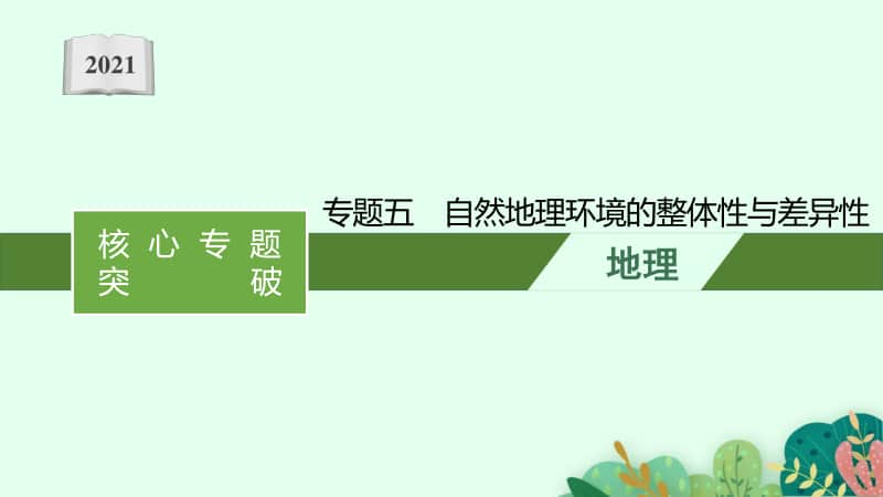 2021年新高考地理二轮复习：专题五　自然地理环境的整体性与差异性.pptx_第1页