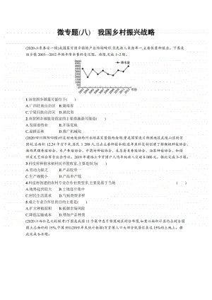 2021年新高考地理二轮复习：微专题(八)　我国乡村振兴战略.docx