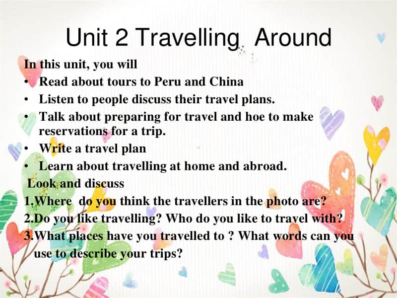 2020新人教版必修第一册 Unit 2 TravellingAround 课件 section A listening and speaking课件.ppt_第1页