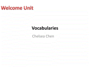 2020新人教版英语必修第一册 Welcome Unit Vocabularies 课件.pptx