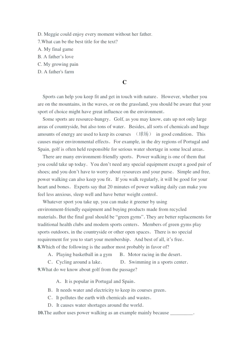 Unit 3 language points 2 作业 （新教材）人教版（2020新）高一英语必修第一册.docx_第3页