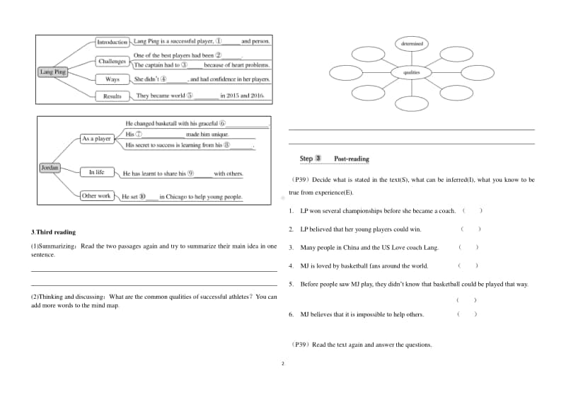 人教版（2020新）高一英语 Book 1 Unit 3 Period III Reading and Thinking 导学案.docx_第2页