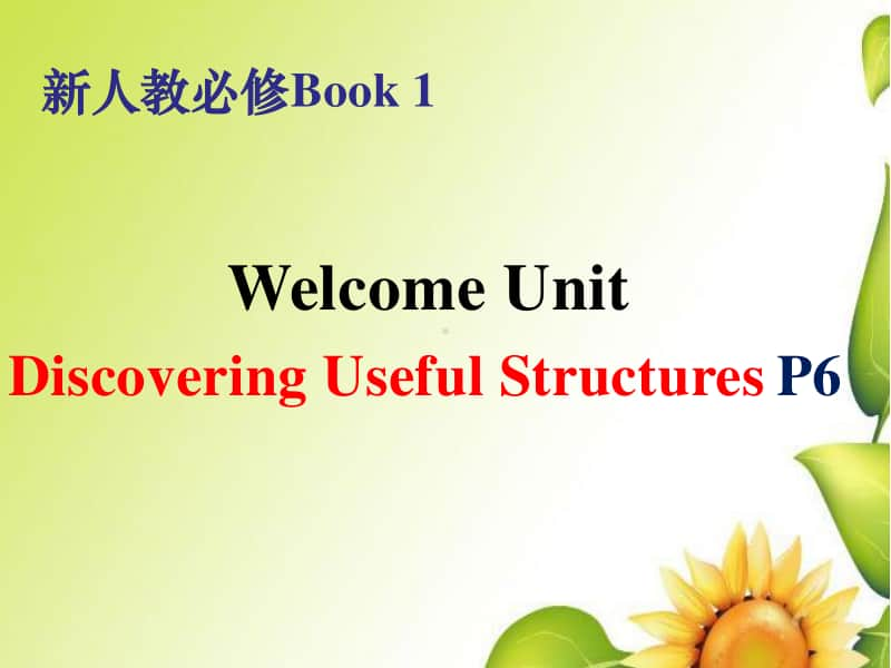 （2020新教材）人教版高一英语必修第一册Welcome Unit Discovering Useful Structures P6.pptx_第1页