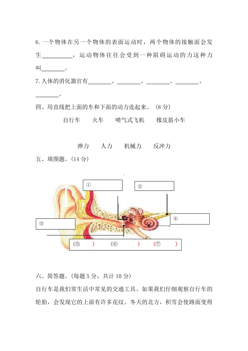 2020年新教科版科学四年级上册期末试卷（含答案）.docx_第3页