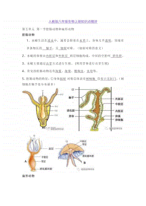 人教版八年级生物上册知识点精讲.docx