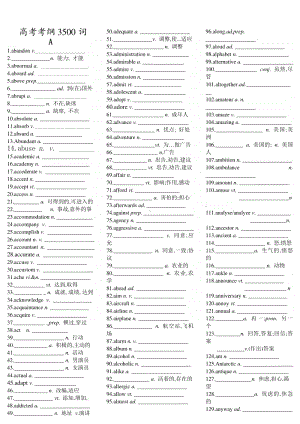 高考英语3500词检测版 word.doc