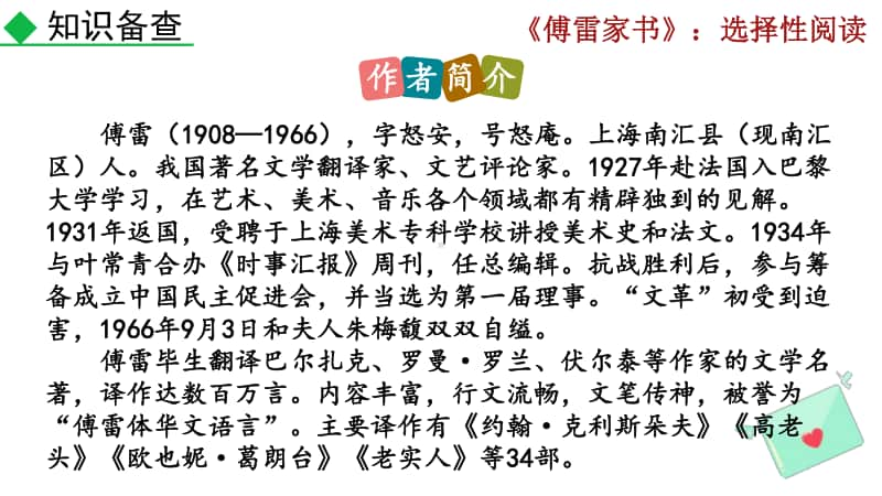 八年级下册语文部编版教学课件名著导读 《傅雷家书》：选择性阅读.pptx_第3页