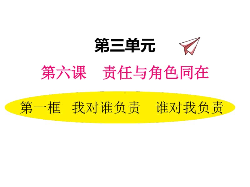 八年级上册道德与法治部编版同步课件6.1我对谁负责 谁对我负责.pptx_第1页