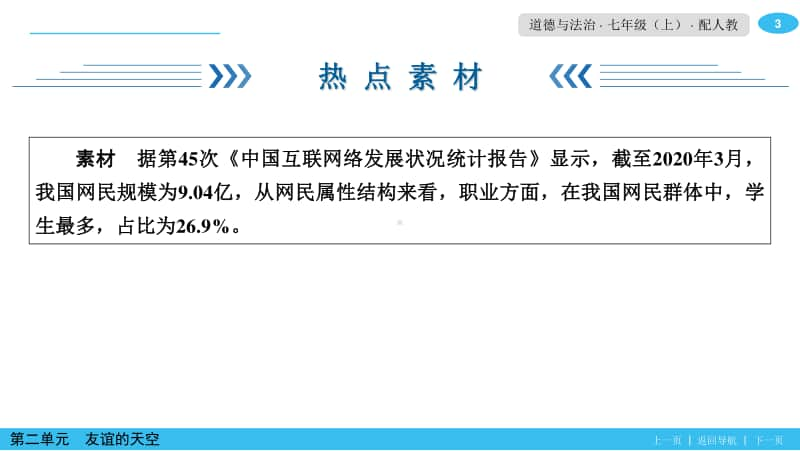 热点专题二 正确的认识网络交往 课件-2020秋部编版道德与法治七年级上册.ppt_第3页