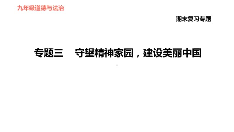 专题三 守望精神家园建设美丽中国-2020秋部编版九年级道德与法治（河北专版）期末专题复习课件(共54张PPT).ppt_第1页