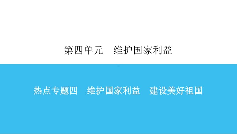 热点专题四 维护国家利益 建设美好祖国 课件-2020秋部编版道德与法治八年级上册.ppt_第1页