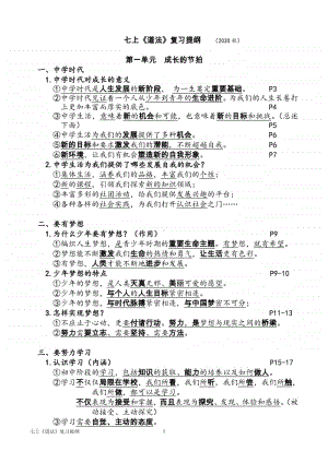 统编人教版道德与法治七年级上册知识点总结(001).doc