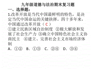 （部编人教版）九年级上学期道德与法治期末复习测试题 （29张幻灯片）.pptx