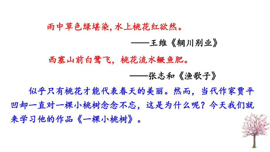 7年级下册语文部编版同步课件18 一棵小桃树.pptx_第1页